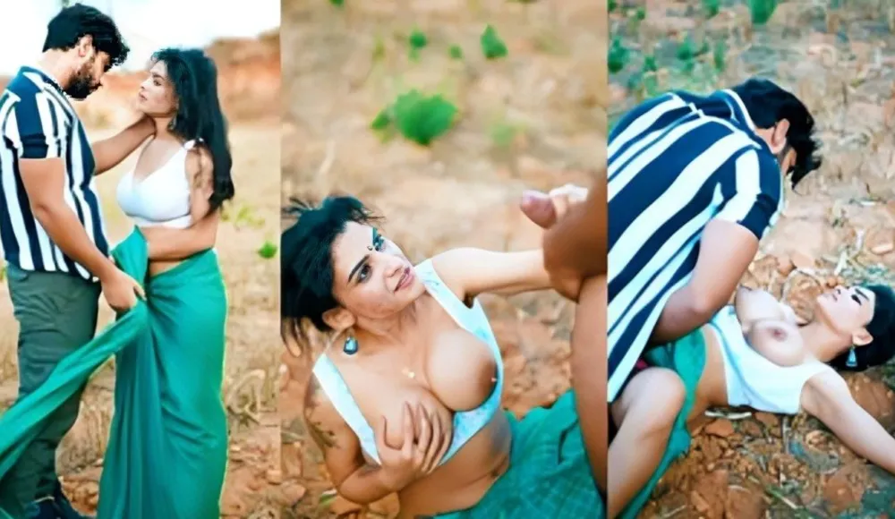 Resmi R Nair Outdoor Fuck Green Saree